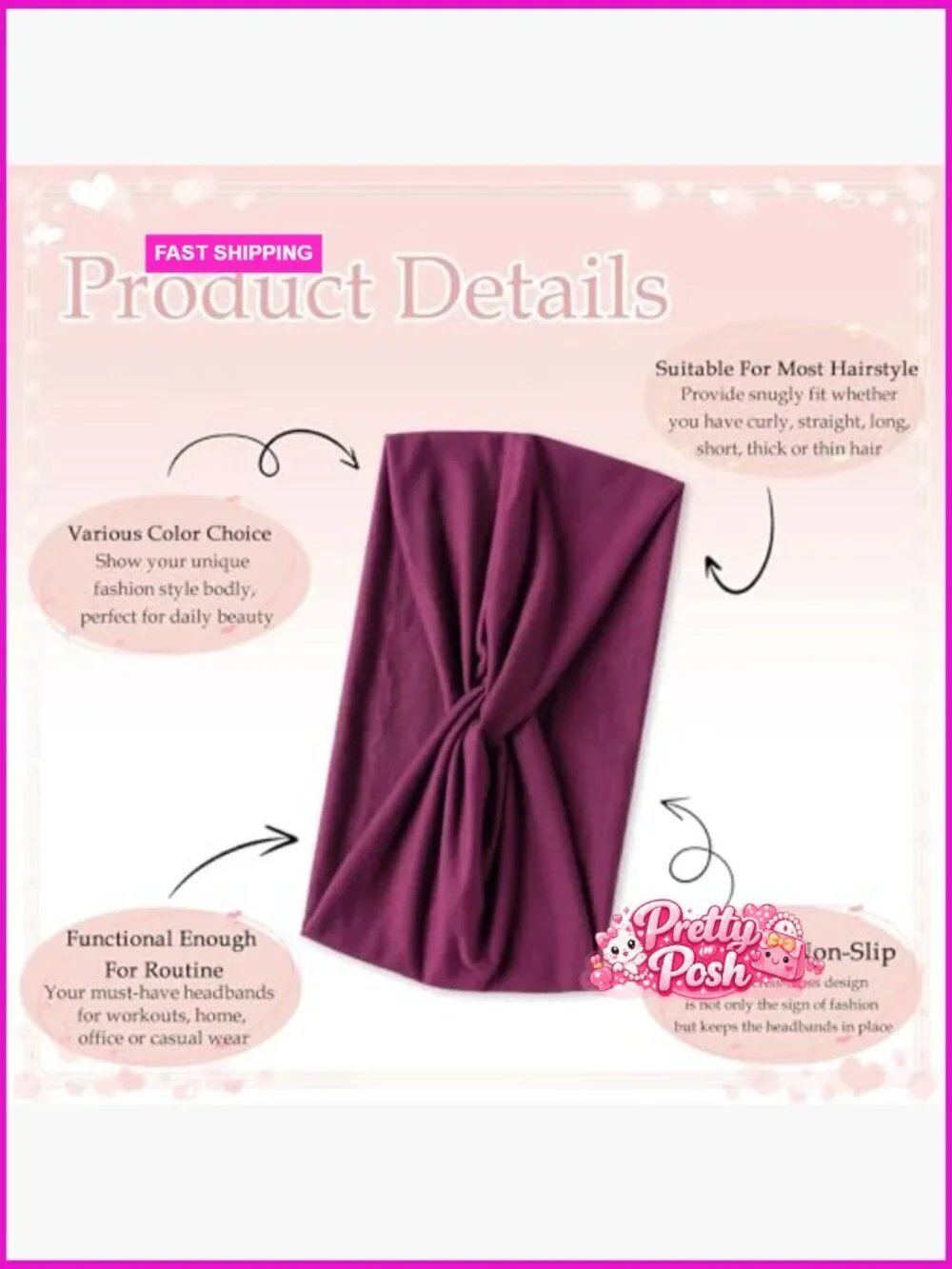 Cotton Wide Boho Headbands Knotted Turban Hair Wraps Set of 4